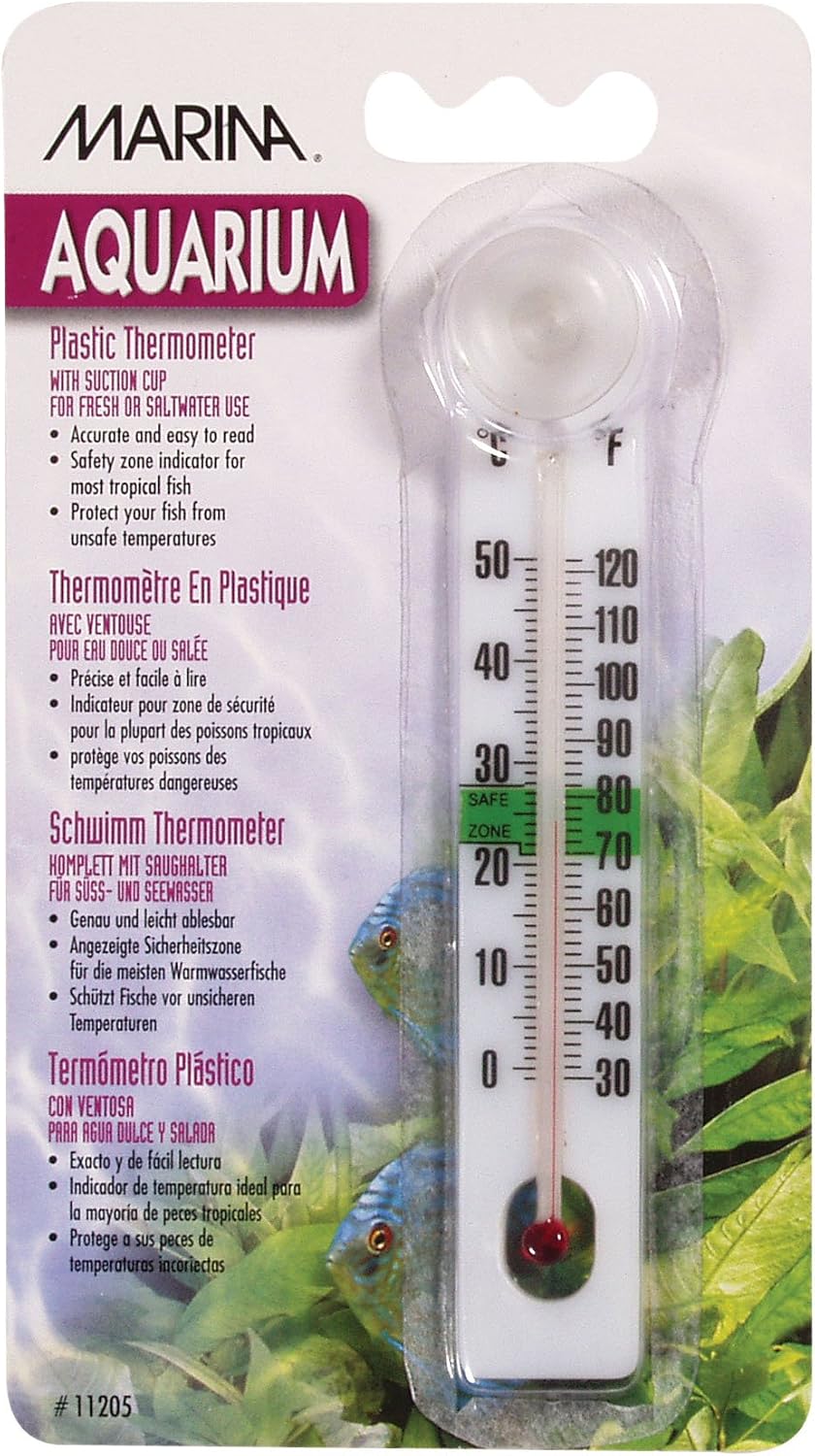 Marina Plastic Thermometer with Suction Cup – Essentials for Fish