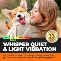Dog Nail Grinder with 2 LED Lights Powerful 2 Speeds Super Quiet Dog Nail Trimmers with 3 Grinding Wheels Rechargeable Pet Dog Nail Clippers for Large Medium Puppy Dogs Dog Nail File Cat Nail Clipper
