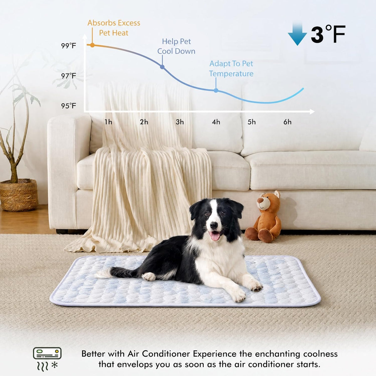 MICROCOSMOS Summer Cooling Mat & Sleeping Pad - 40" x 28" / Blue White - image 2