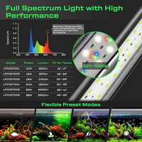 LED Aquarium Light with Remote, IP67 Waterproof Freshwater Planted Grow Light, Full Spectrum Fish Tank Light with Timer, Dimmable RGB+W, Upgrade Appearance, High Performance (30-35inch)