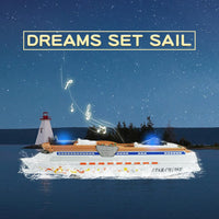 OTONOPI 9.4 inch cruise ship model toy ocean liner with green accents and blue lights - view 2