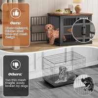 VOPEAK 27.5" Dog Crate Furniture, Chew Resistant Dog Crate for Small Dogs Puppy, Heavy Duty Dog Crates Dog Kennel Cage Indoor with Double Doors, Wooden End Table for Bedroom Living Room, Black