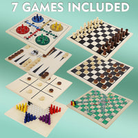 Juegoal 7-in-1 Wooden Board Game Set for Kids Adults - image 2