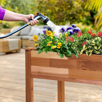 Jumbl Raised Canadian Cedar Garden Bed | Elevated Wood Planter for Growing Fresh Herbs, Vegetables, Flowers, Succulents | 72x23x30”