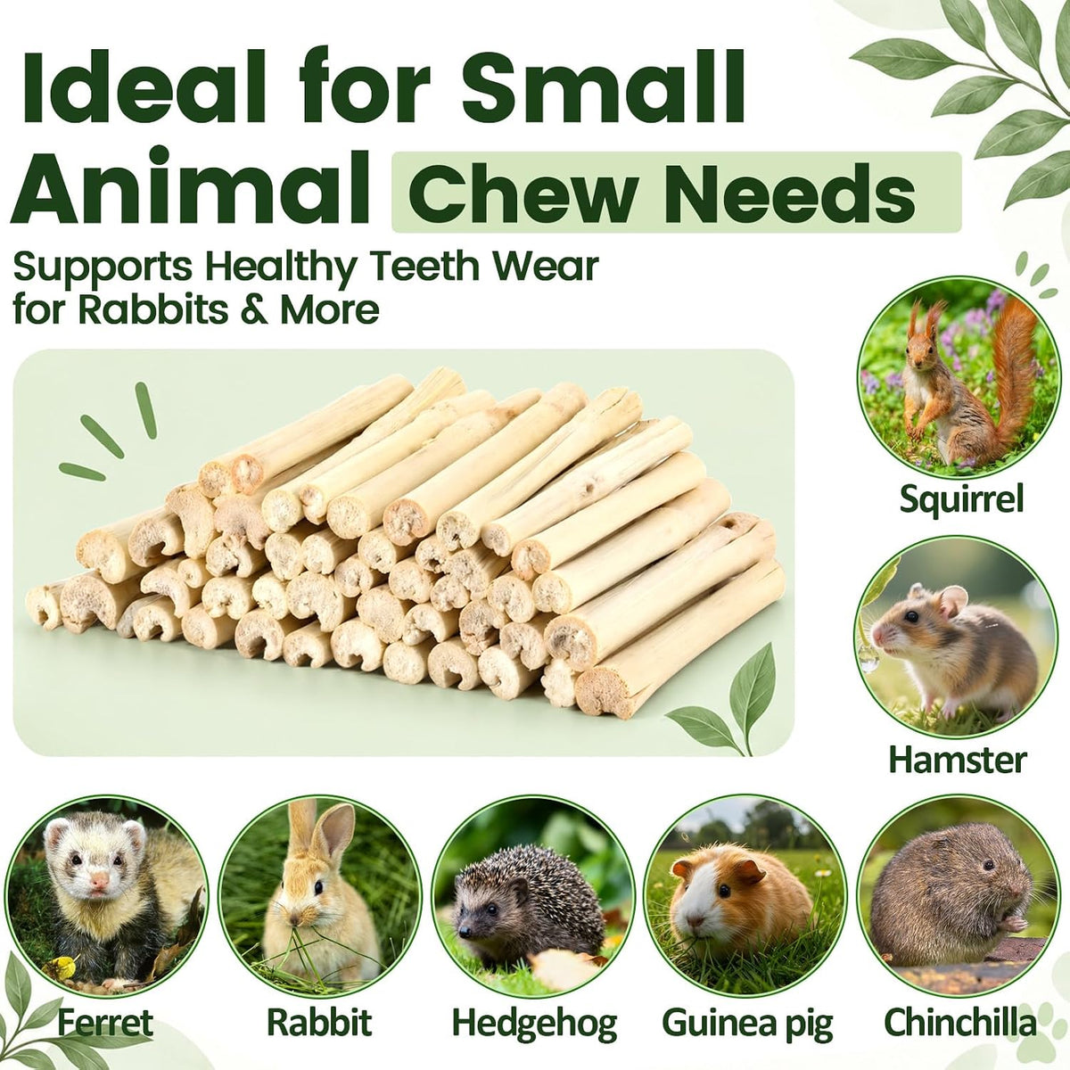 2.2Lb/1000g Natural Sweet Bamboo Chew Toys for Rabbit Chew Sticks – Essentials for Small Pets - 3.3Lb(1500g) - image 3