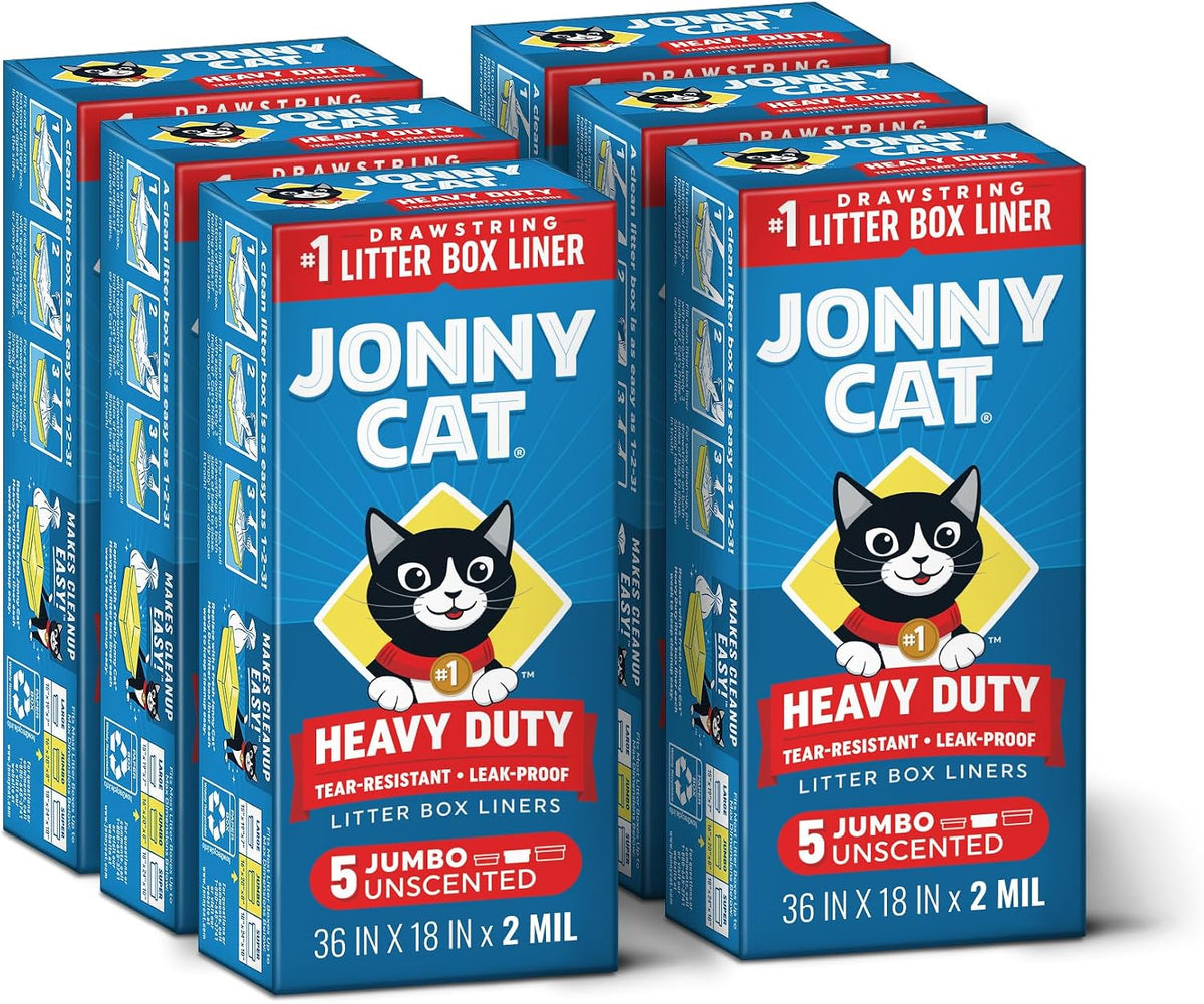Jonny Cat Litter Box Liners Heavy Duty - Jumbo / 5 Count (Pack of 6)
