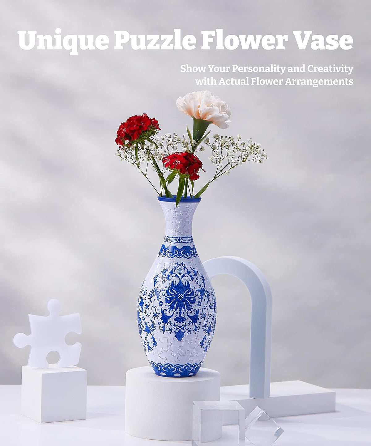 Pintoo Unique 3D Puzzle Vase for Adults - Indigo Age / 160 - image 2