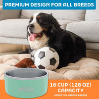 Master Pet Supply Stainless Steel Dog Bowls 128 oz Heavy Duty Aqua Sky – Essentials for Dogs - Pistachio / 16 Cups (128 oz) - image 4