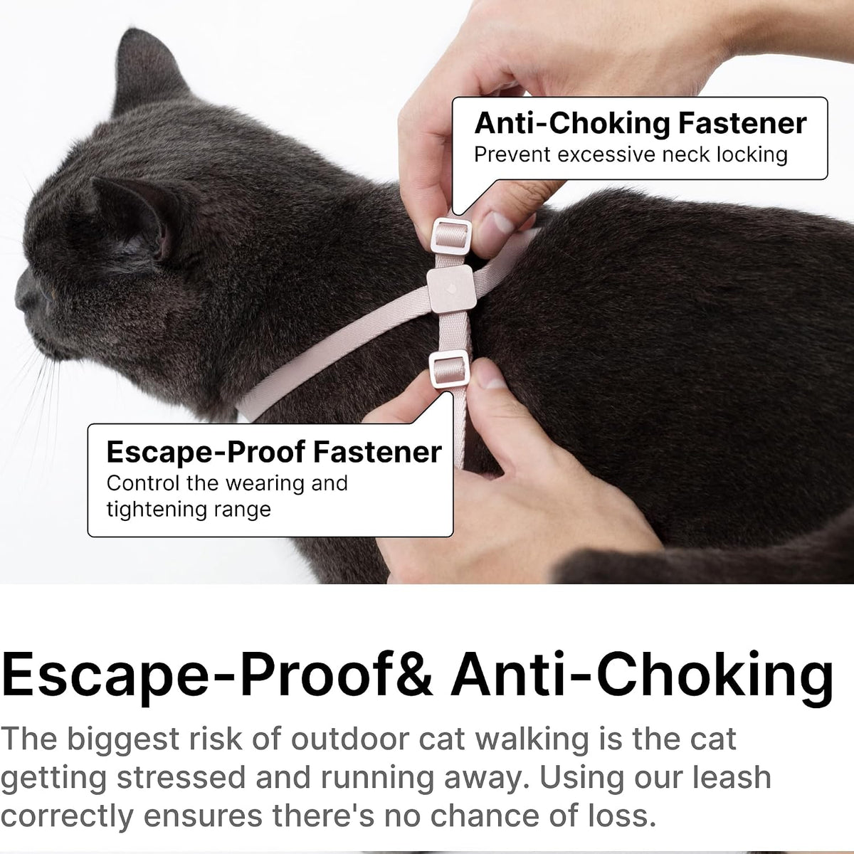 Cat Harness and Leash 2-in-1 - Space Gray - image 3