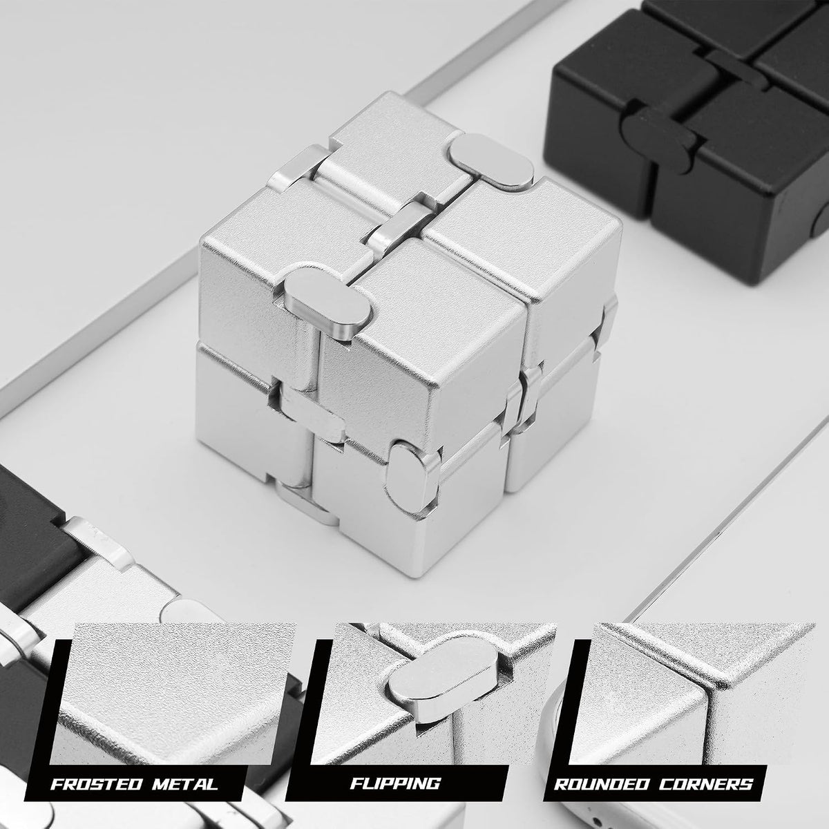 DOLASEV silver metal infinity cube fidget toy made of zinc alloy - view 19
