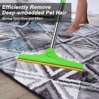 Carpet Rake for Pet Hair Removal, Reusable Carpet Scraper Broom – Essentials for Dogs - Green - image 4