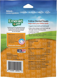 Feline Dental Treats — Tasty and Crunchy Cat Dental Treats Grain Free — Natural Dental Treats to Clean Cat Teeth, Freshen Cat Breath, and Reduce Plaque and Tartar Buildup — Chicken Treats, 3 oz