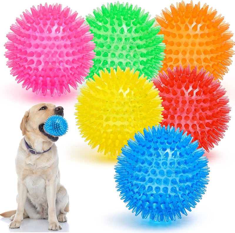 VITEVER 3.5” Squeaky Dog Toy Balls Puppy Chew Toys for Teething - Medium Set of 6