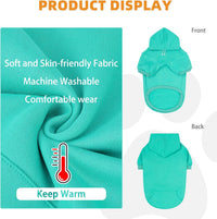 Dog Hoodie for Large Medium Small Dogs - Lake Blue / Small/Medium - image 2