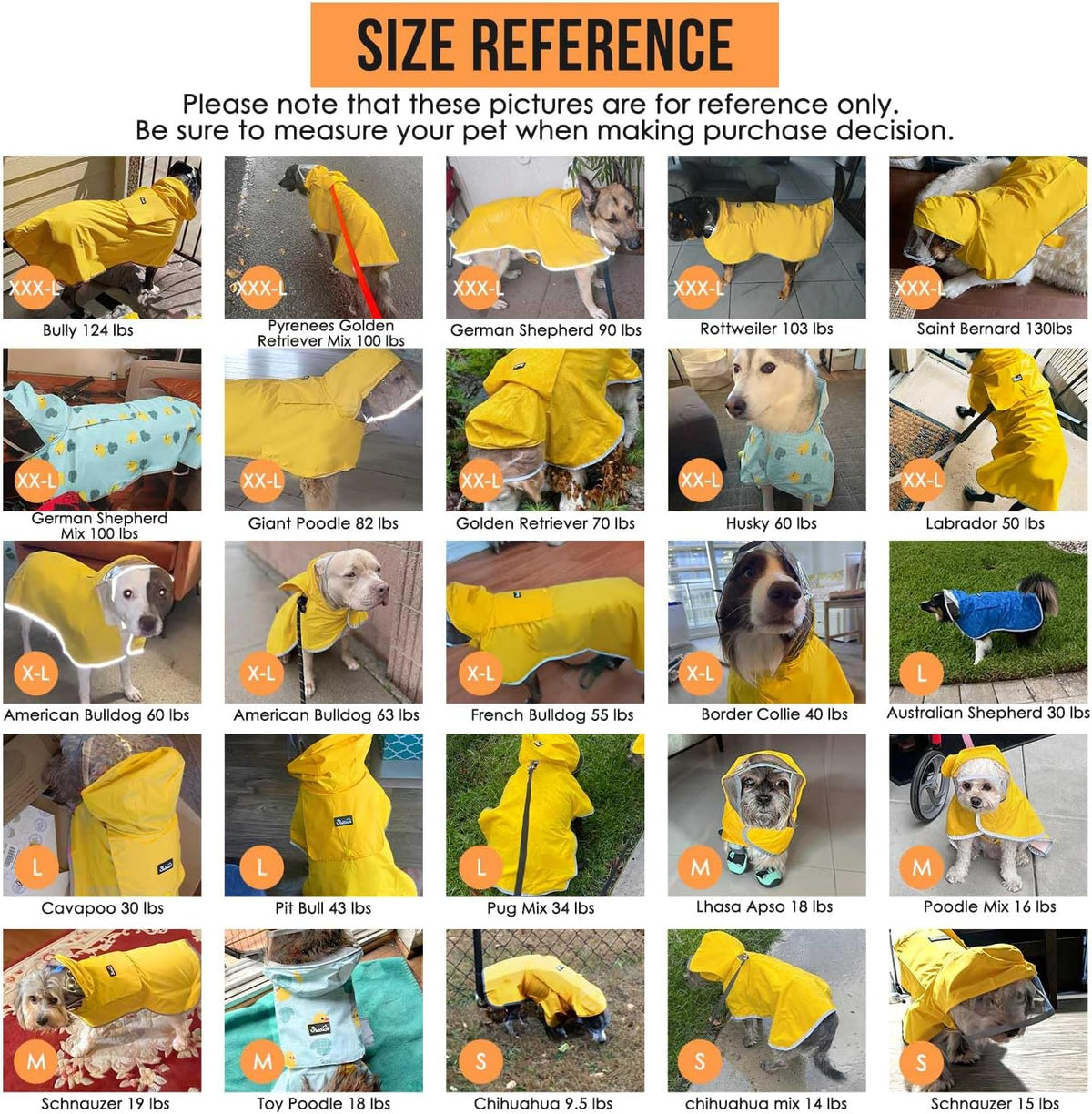 Lukovee Dog Raincoat, Waterproof Jacket with Clear Hood & Leash Hole, M – Essentials for Dogs - A-Yelllow / Small - image 2