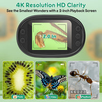 Kids Digital Microscope Science Gift: Complete STEM Toy Kit for Ages - Green - image 3
