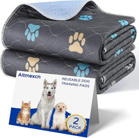 Aitmexcn Washable Puppy Dog Pee Pad, 2PCS 100% Waterproof Whelping Training Mat for Puppy/Senior Dog, Fast Drying Reusable Puppy Pads for Indoor, Outdoor and Car Travel- 48'' x 65''