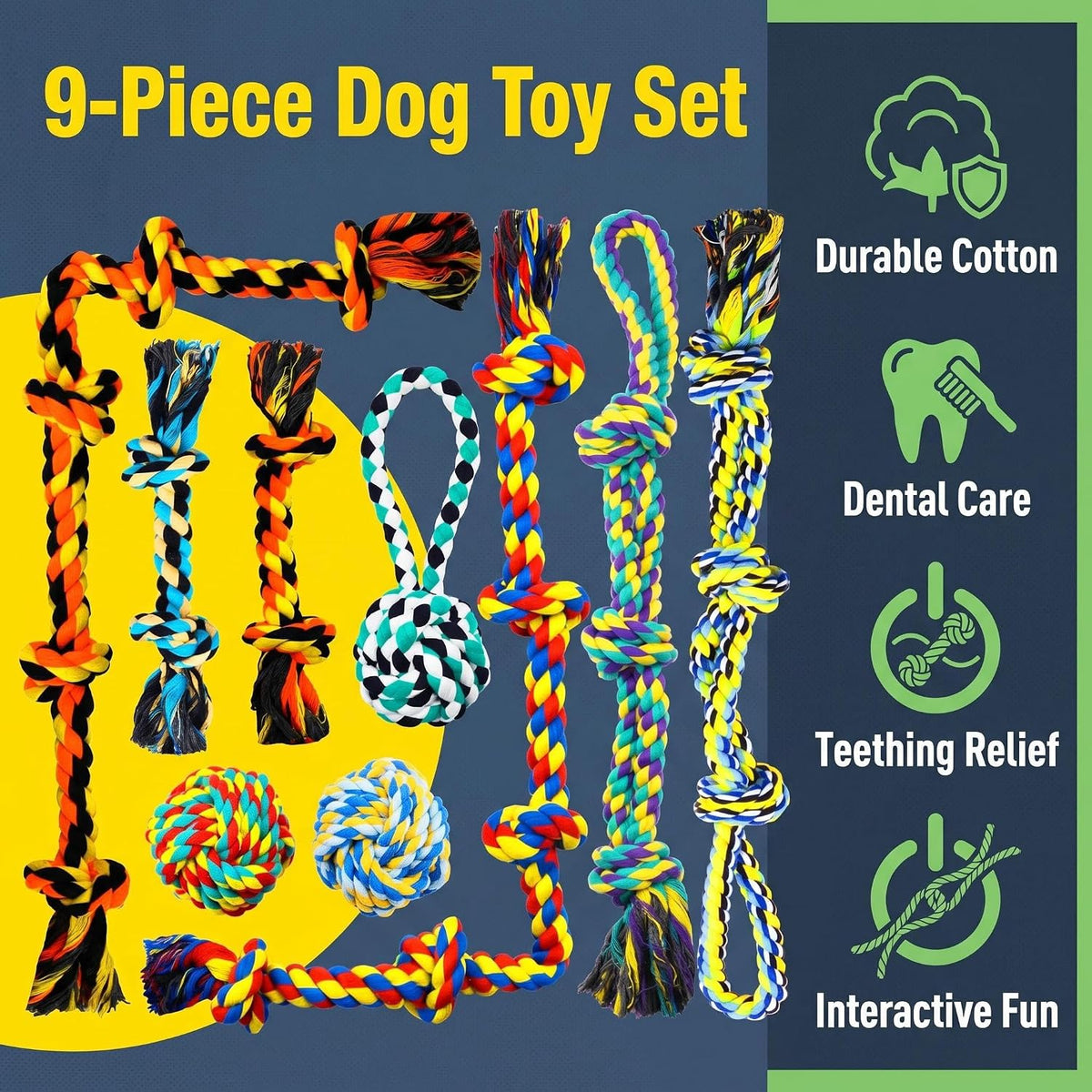Speedy Panther 9 Pack Large Dog Rope Toys for Aggressive Chewers - image 2