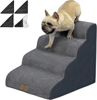 4-Step Dog Stairs for High Beds 18-24 Inch Pet Steps 2 3 4 5 Tier Ladder Non-Slip Sturdy Ramp Small Medium Large Dog Steps to Couch Bed Old Dogs Balanced Pet Stairs for Getting on Bed