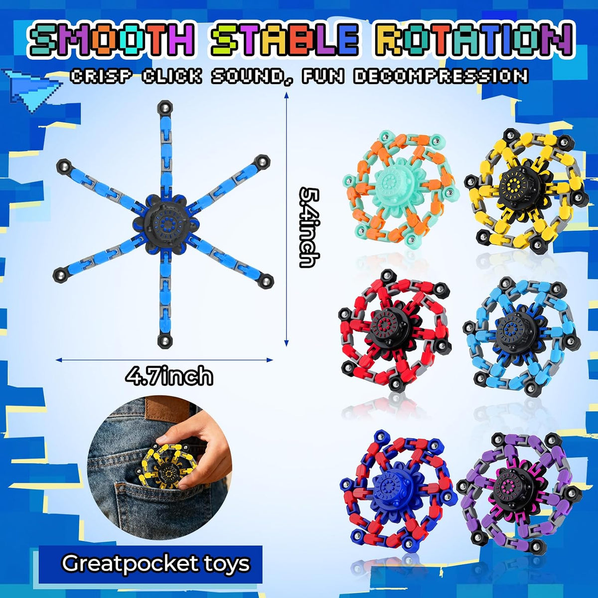 12PCS Transformable Fidget Spinners for Kids Adults - 24 - image 2
