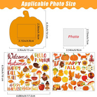 KEPEEL fall picture frame craft kit with 30 pumpkin photo frames and sticker sheets - view 3