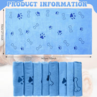 Peryiter 8 Pcs Dog Towels Pet Bath Drying Towels 55 x 28 Inches Large - Blue - image 3