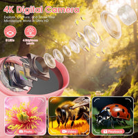 4K 1000X Handheld Digital Microscope for kids 2.0" IPS Screen – Fun for Kids & Family - Pink - image 3