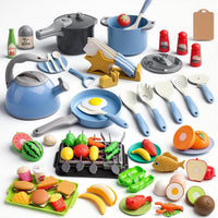 105Pcs Kids Kitchen Toy Accessories - Blue