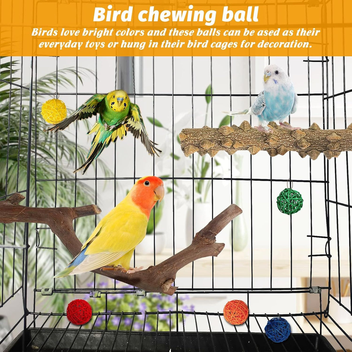 Natural Parrot Perch Bird Stand Pole Wild Grape Stick Paw Grinding - Sichuan Pepper Wood+Grape Stick 5 Pcs - image 3