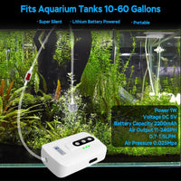 AquaMiracle Lithium Battery Powered Portable Aquarium Air Pump - For Tanks up to 60Gal - image 2