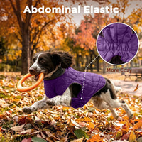 Fleece Dog Jacket for Small Dogs, Puppy Coat with Harness - Purple / Medium - image 4