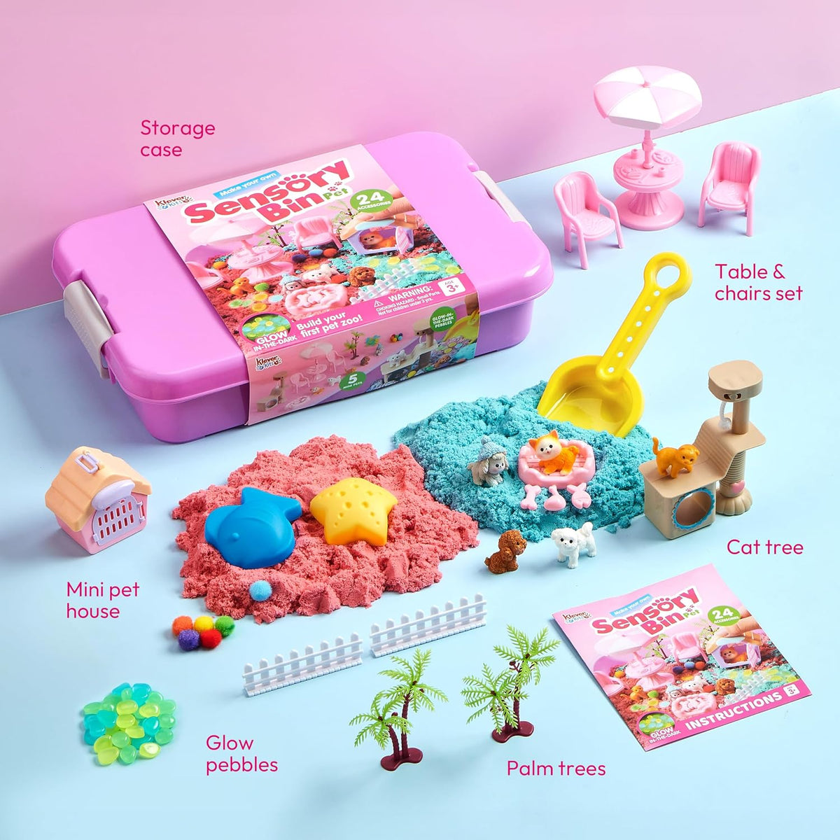 JOVA Klever Kits Construction Sensory Bin for kids Glow - Pet - image 4