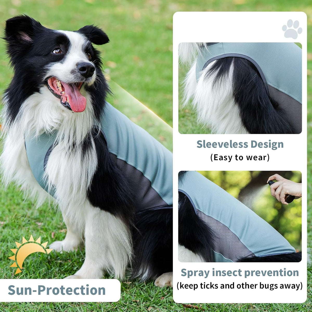 Dog Cooling Vest with Soft Stretchy Sun Protection, XL - X-Large (62-77lbs) / Misty Glade - image 3
