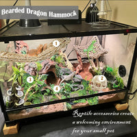 Bearded Dragon Hammock,Lizard Lounger Reptile Tank Hanging Plants Climbing Jungle Vines Flexible - Type：Rectangular hammock with skull - image 2