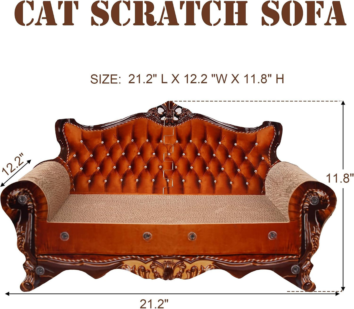Sofa Shaped Cat Scratching Couch - 21.2" L X 12.2 "W X 11.8" H - image 2