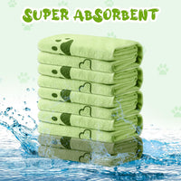 Tatuo 22 Pcs Dog Towels for Drying 20 x 40 Inch Pet Bath Towels - Green / Bone Pattern - image 4