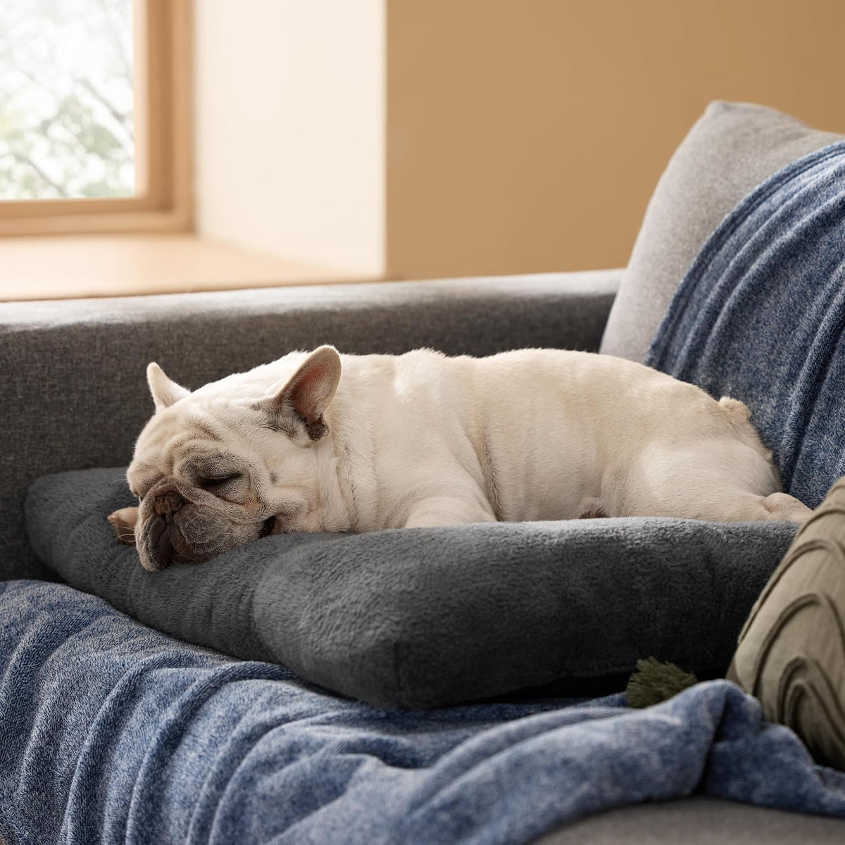 Bedsure Washable XL Dog Bed for Crate, Comfort Fluffy Pet Pillow - 29"L x 21"W x 3"Th (M) / Dark Gray - image 2