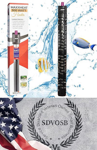 South Shore Retail MaxxHeat 300W Aquarium Heater – Durable with Protective Casing – for Fish Tanks, Stock Tanks, Koi Ponds, Outdoor Ponds, and De-Icing – Veteran-Owned Small Business