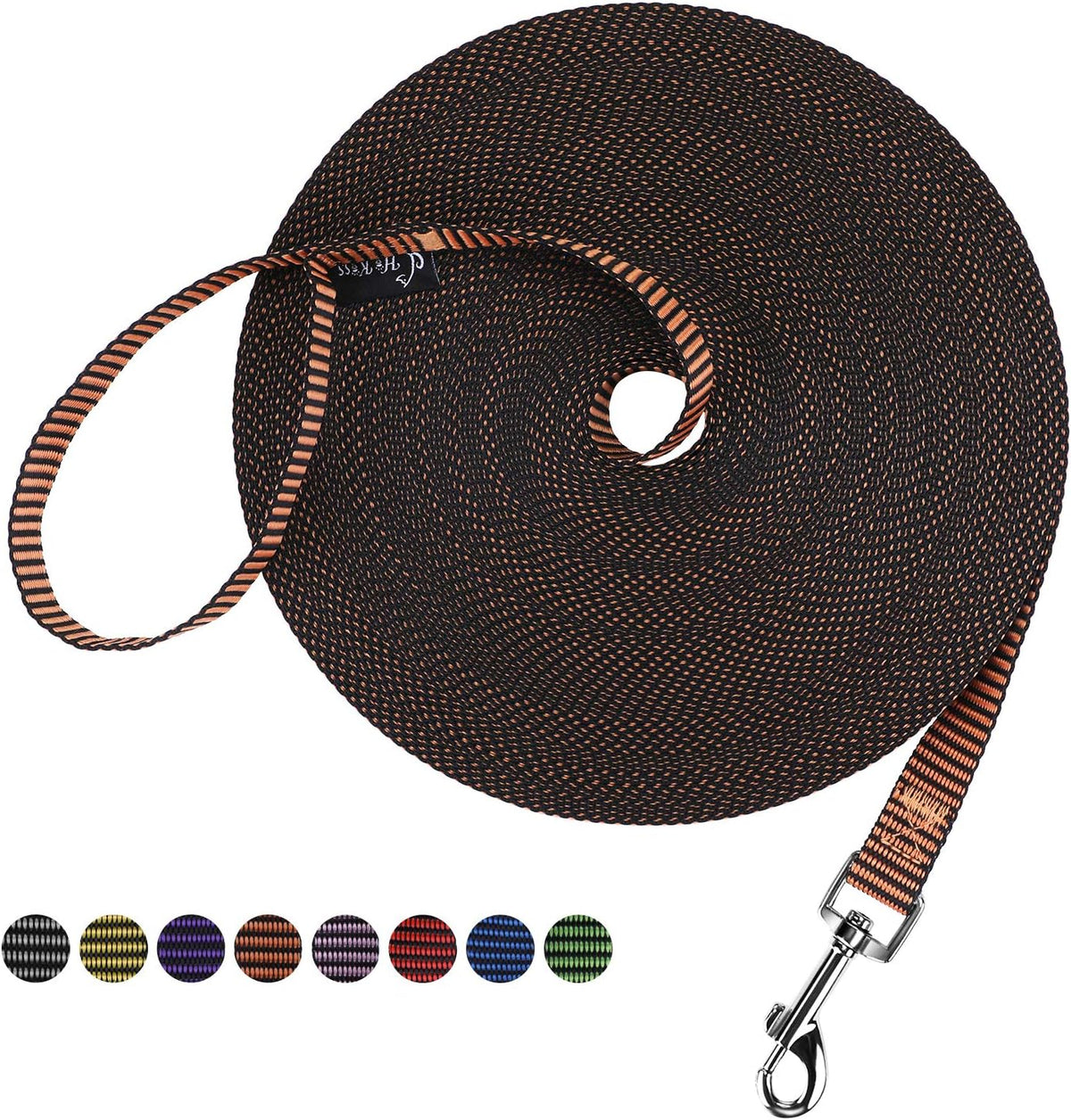 Hi Kiss Dog/Puppy Obedience Recall Training Agility Lead - 20 Feet / S2.black_orange