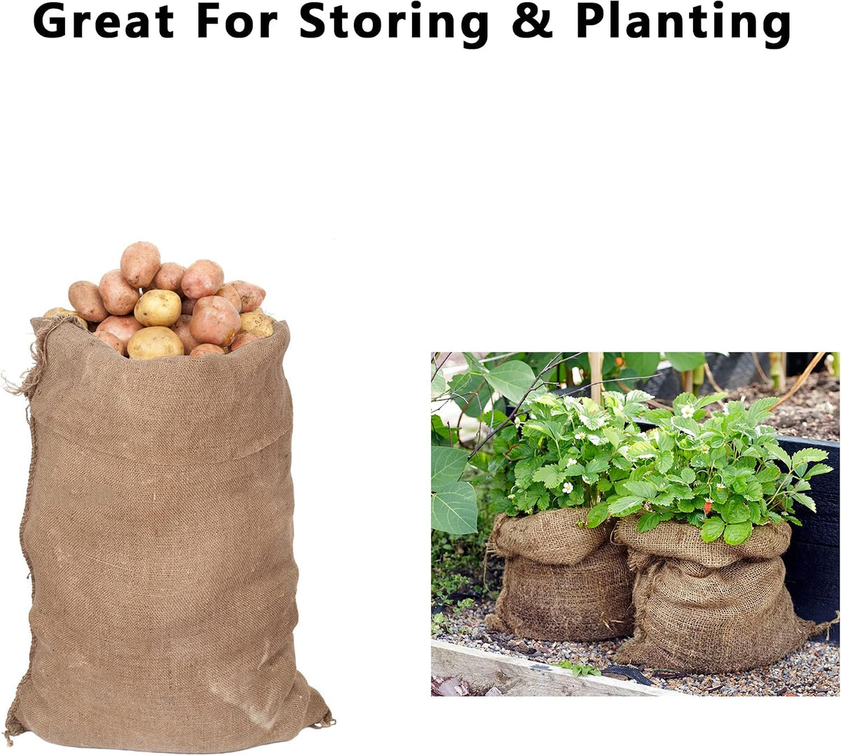 6 Pack Burlap Potato Sack Race Bags - Set of 6 - image 4