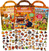 Kalysky 3 pack Halloween reusable sticker books for toddlers with handles