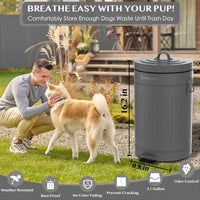 Dog Poop Trash Can Outside Odor Control, Waterproof - Slate-Stone Grey 1-Pack - image 4