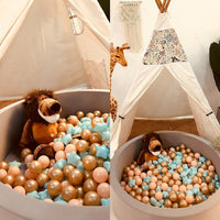 Realhaha Ball Pit Balls Star Shapes Plasticballs for Ballpit Playpen – Fun for Kids & Family - Orange Pink Green Brown / 100 - image 3