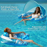 Jasonwell Pool Float with Canopy - blue / Large - image 2