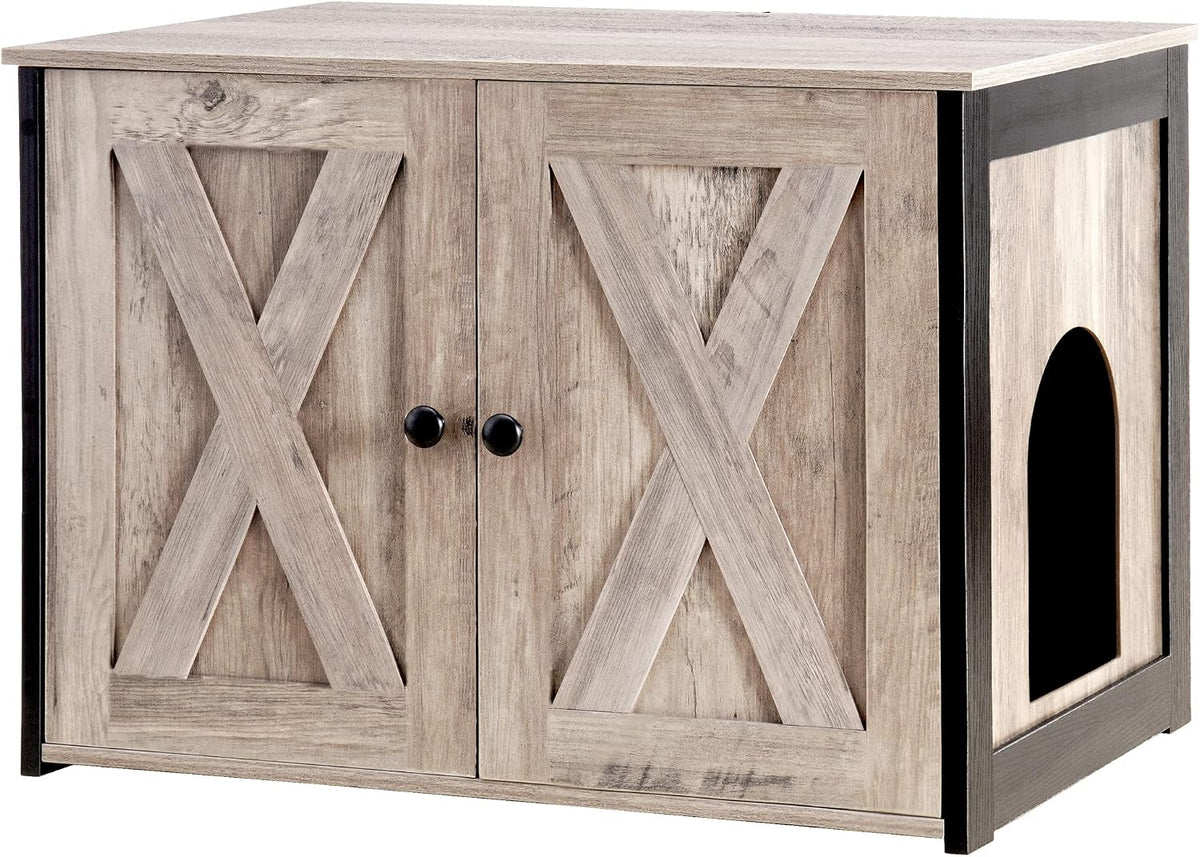 Cat Litter Box Enclosure, Hidden Litter Box Furniture - Greige