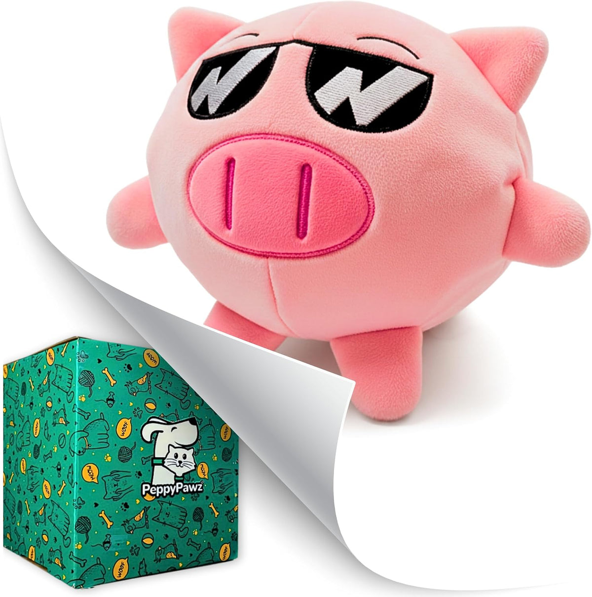 Dog Toy for Aggressive Chewers, Tough Squeaky Chew Ball - Pink