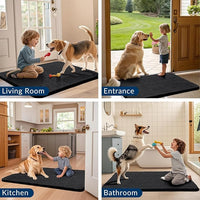 Smiry Dog Door Mat for Muddy Paws 70x24, Absorbs Moisture and Dirt Doormat, Non-Slip Washable Quick Dry Chenille Front Door Mat Indoor Entrance, Entryway Carpet for Inside Floor, Black