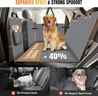 Dog Car Seat Cover for Back Seat, Dog Car Bed Cover with Strong Hard Bottom, Back Seat Extender Hammock for SUV Truck,4 Panels Gray Color