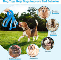 5 Pack No Stuffing Squeaky Dog Toys for Large Dogs - Blue / Octopus - image 4