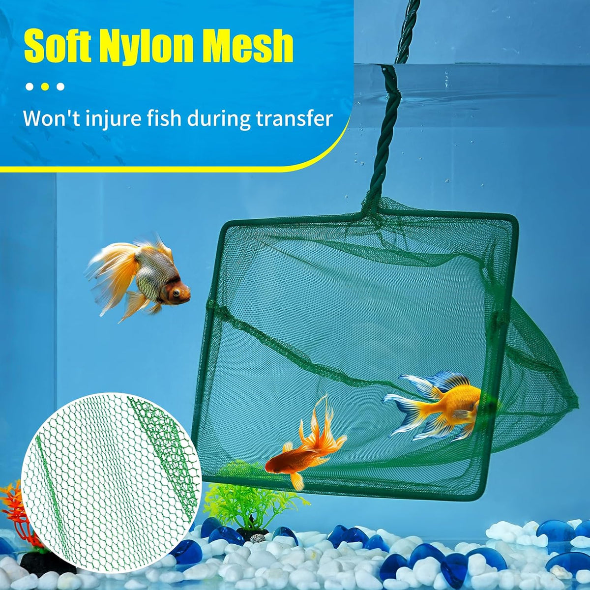AQUANEAT 8 Inch Aquarium Fish Net - 8"L x 6"W x 10.5"H - image 2